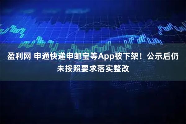 盈利网 申通快递申邮宝等App被下架!公示后仍未按照要求落实整改
