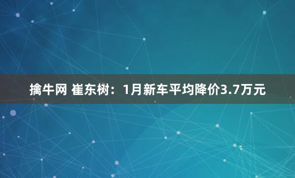 擒牛网 崔东树：1月新车平均降价3.7万元
