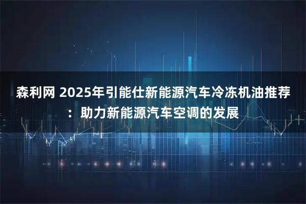 森利网 2025年引能仕新能源汽车冷冻机油推荐：助力新能源汽车空调的发展