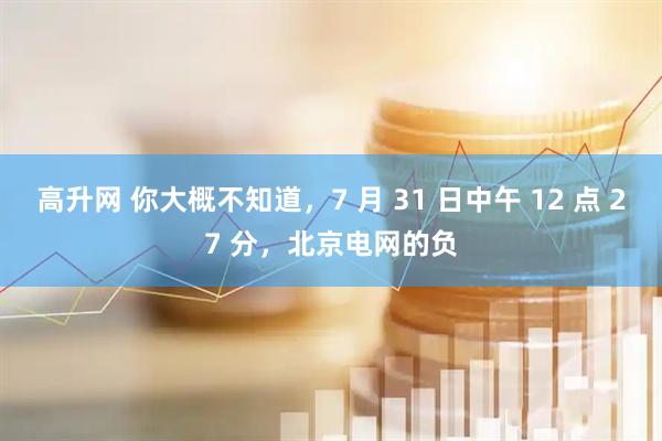 高升网 你大概不知道，7 月 31 日中午 12 点 27 分，北京电网的负